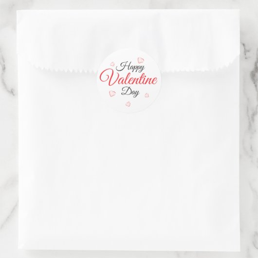 Sticker Rond Joyeuse Saint Valentin (Sac)