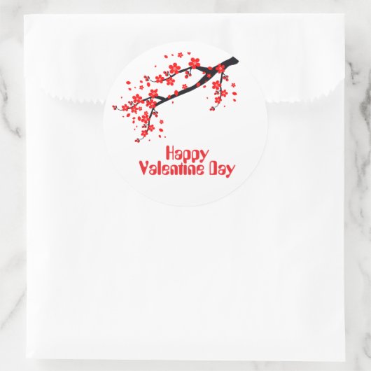 Sticker Rond Joyeuse Saint-Valentin (Sac)