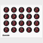 Sticker Rond Joyeuse Saint-Valentin &amp; Oui C'est Mon Anniver (Feuille)