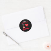 Sticker Rond Joyeuse Saint-Valentin &amp; Oui C'est Mon Anniver (Enveloppe)