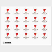 Sticker Rond Joyeuse Saint Valentin au coeur rouge (Feuille)