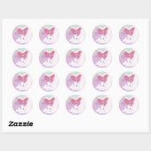 Sticker Rond Joyeuse Saint-Valentin avec chat blanc duveteux (Feuille)