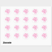 Sticker Rond Joyeuse Saint-Valentin Calligraphie Script (Feuille)