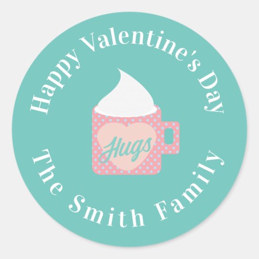 Sticker Rond Joyeuse Saint-Valentin Camp Fire Chocolat (Devant)