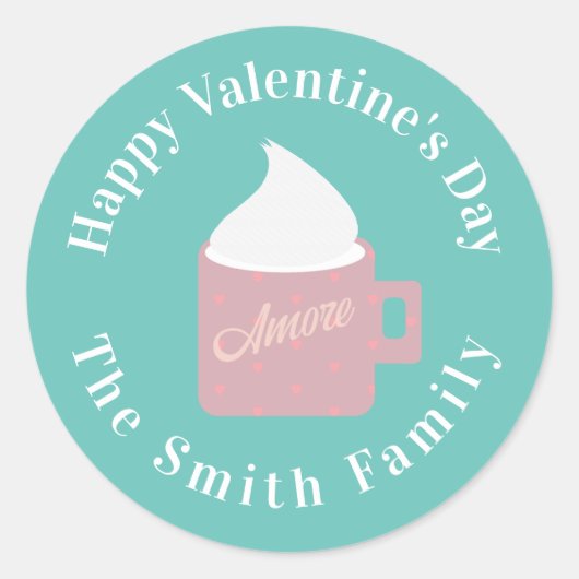 Sticker Rond Joyeuse Saint-Valentin Camp Fire Chocolat (Devant)