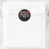 Sticker Rond Joyeuse Saint-Valentin Cœur Amour Mignon Valentin (Sac)