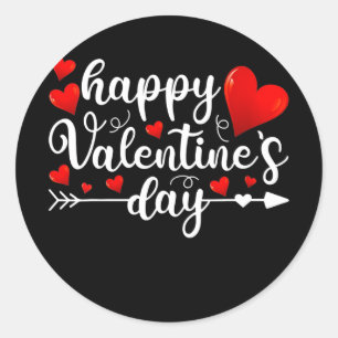 Sticker Rond Joyeuse Saint-Valentin Cœur Amour Mignon Valentin