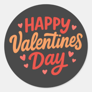 Sticker Rond Joyeuse Saint-Valentin Cœur Amour Salutation