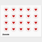 Sticker Rond Joyeuse Saint-Valentin Cœur Rouge (Feuille)