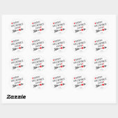 Sticker Rond Joyeuse Saint-Valentin Cœur Rouge Flèche Moderne (Feuille)