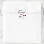 Sticker Rond Joyeuse Saint-Valentin Cœur Rouge Flèche Moderne (Sac)