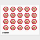 Sticker Rond Joyeuse Saint-Valentin cœurs mignons rouges (Feuille)