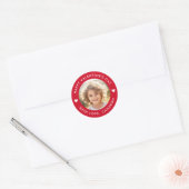 Sticker Rond Joyeuse Saint-Valentin cœurs mignons rouges (Enveloppe)