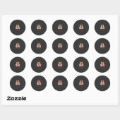 Sticker Rond Joyeuse Saint-Valentin Couple Beagle (Feuille)