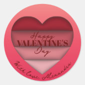 Sticker Rond Joyeuse Saint-Valentin de cœur rouge (Devant)