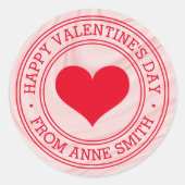 Sticker Rond Joyeuse Saint-Valentin de la part de Name tourbill (Devant)