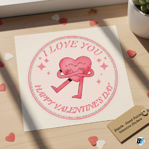 Sticker Rond Joyeuse Saint-Valentin de la part de Name tourbill