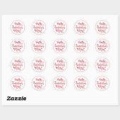 Sticker Rond Joyeuse Saint-Valentin de Name rose (Feuille)