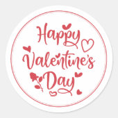 Sticker Rond Joyeuse Saint-Valentin de Name rose (Devant)