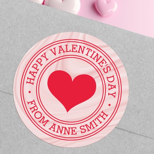 Sticker Rond Joyeuse Saint-Valentin de Name tourbillons de sati