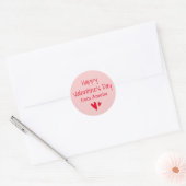 Sticker Rond Joyeuse Saint-Valentin de nom personnalisé rose ro (Enveloppe)
