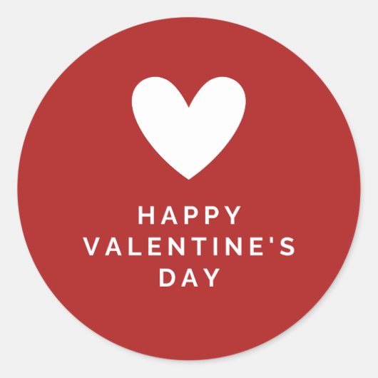 Sticker Rond Joyeuse Saint-Valentin Écriture Élégante Cœurs Ros (Devant)