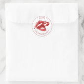 Sticker Rond Joyeuse Saint-Valentin Écriture Élégante Cœurs Ros (Sac)