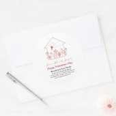 Sticker Rond Joyeuse Saint-Valentin Entreprise d'agent immobili (Enveloppe)