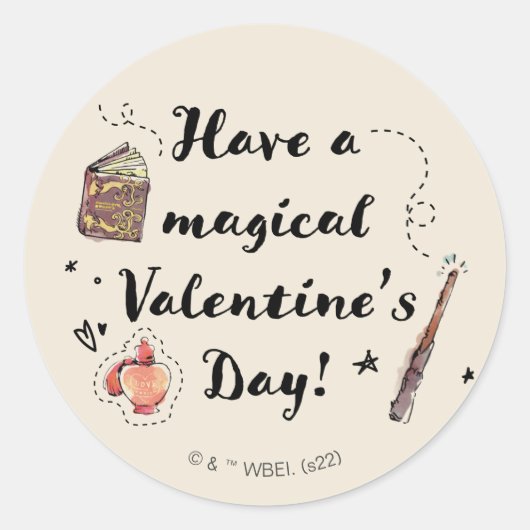 Sticker Rond Joyeuse Saint-Valentin Magique (Devant)