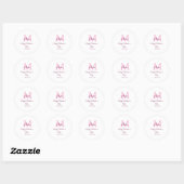 Sticker Rond Joyeuse Saint-Valentin monogramme rose nom amour f (Feuille)