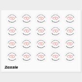 Sticker Rond Joyeuse Saint-Valentin Nom de l'entreprise (Feuille)