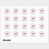 Sticker Rond Joyeuse Saint-Valentin Nom de l'entreprise (Feuille)