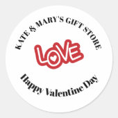 Sticker Rond Joyeuse Saint-Valentin Nom de l'entreprise (Devant)