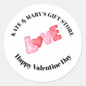 Sticker Rond Joyeuse Saint-Valentin Nom de l'entreprise  (Devant)