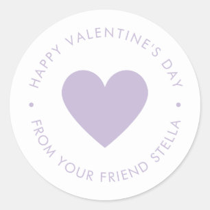 Sticker Rond Joyeuse Saint-Valentin Purple Heart