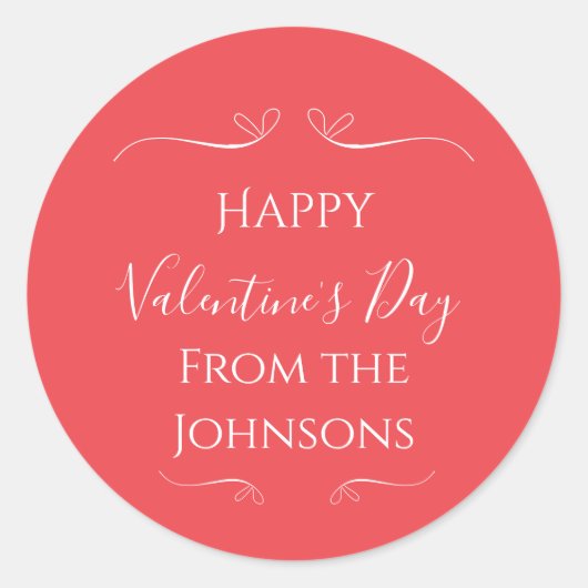 Sticker Rond Joyeuse Saint-Valentin Rose Rouge De la part de Fa (Devant)