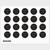 Sticker Rond Joyeuse Saint-Valentin rouge noir de nom stylé  (Feuille)