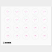Sticker Rond Joyeuse Saint-Valentin texte rose nom message (Feuille)