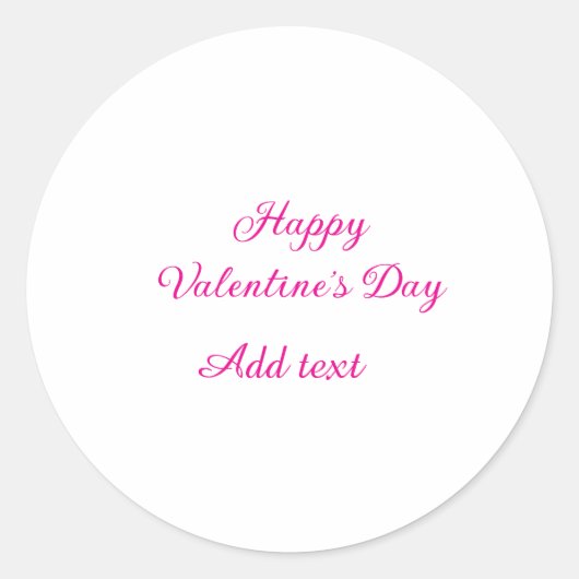 Sticker Rond Joyeuse Saint-Valentin texte rose nom message (Devant)