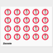 Sticker Rond Joyeuse souris de Noël avec fromage Fêtes (Feuille)