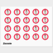 Sticker Rond Joyeuse souris de Noël avec fromage Fêtes (Feuille)