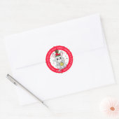 Sticker Rond Joyeuse souris de Noël avec fromage Fêtes (Enveloppe)