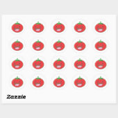 Sticker Rond Joyeuse tomate souriante (Feuille)
