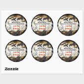 Sticker Rond Joyeuses chauves-souris d'Halloween et parchemin b (Feuille)