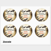 Sticker Rond Joyeuses chauves-souris d'Halloween et parchemin b (Feuille)