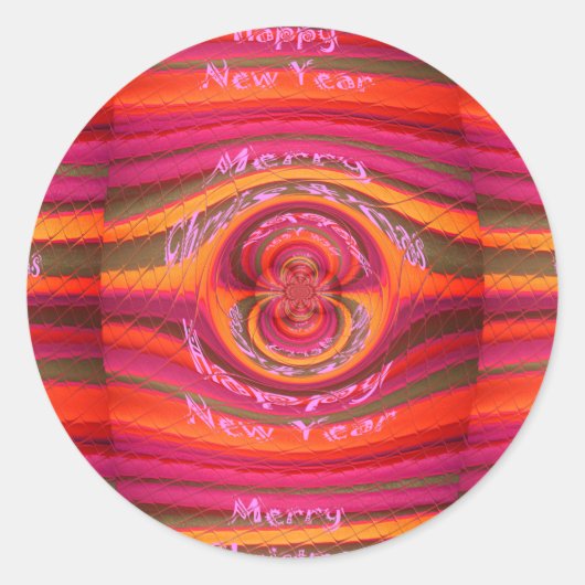 Sticker Rond Joyeuses couleurs Joyeux Noël Bonne année design (Devant)