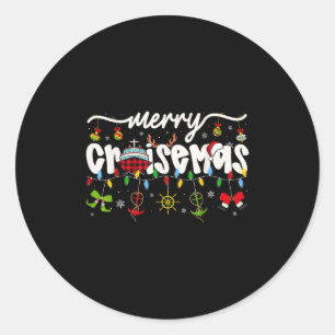 Sticker Rond Joyeuses croisières en famille de Noël Cruisin Cru