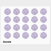 Sticker Rond Joyeuses Étoiles violettes (Feuille)