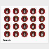 Sticker Rond Joyeuses fêtes ! (Feuille)
