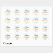 Sticker Rond Joyeuses Fêtes (Feuille)